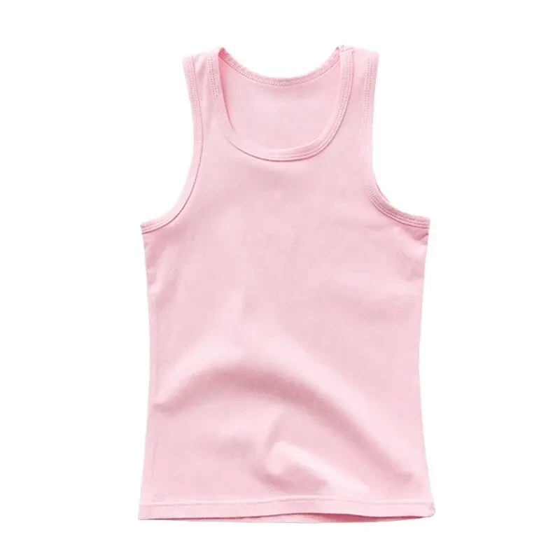 Girls Boys Tank Tops Kids Candy Color Sleeveless Vest 2024 Summer Teenagers Top Tees 3 To 14Yrs Children's Undershirts Clothes - Image 3
