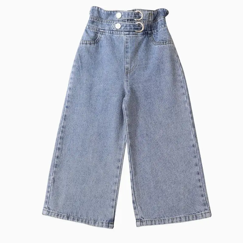 Girls' Wide-Leg Jeans Versatile Style 2025 Fashionable Big Kids Leisure Pants Spring And Autumn Girl Loose Double Waist Trousers - Image 6