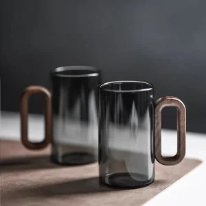 Glass wood single-layer cup high borosilicate Pyrex tea cup large capacity drinking water coffee cup