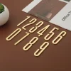 Golden Door Number with Backing Adhesive 7cm Metal House Number Apartment Door Number for Outdoor Hotel Home Mailbox Label