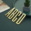 Golden Self Adhesive House Number Metal English Alphabet Letters for Apartment Room Door Plate Table Mailbox Number Stickers 7cm