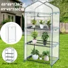 Greenhouse Indoor Outdoor Transparent Weatherproof Greenhouses Warm House with Roll up Double Zipper Door for Outside Plants