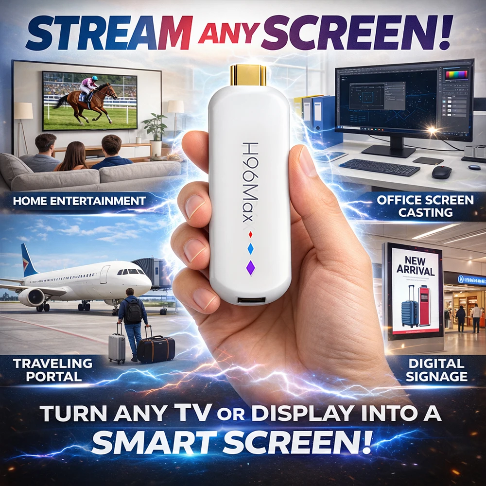 H96 Max S905L TV Stick Android14 Quad Core BT5.0 4K@60fps 2.4G&5G Wifi6 2GB 16GB Google Voice Assistant Media Player AI TV Stick - Image 3