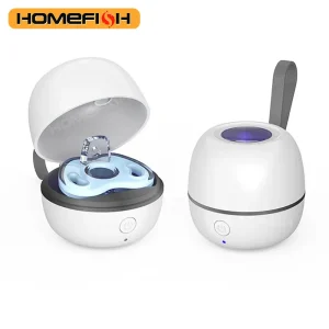 HOMEFISH Portable Pacifier Disinfection Box Travel Rechargeable Pacifier Disinfection Box Cleans Within 180 Seconds