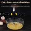 Handheld Semi Automatic Egg Blender Coffee Milk Mixer Manual Pressure Rotary Kitchen Tool Essential for Baking Cooking