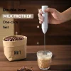 Handheld milk frother, electric mini mixer, portable blender, 3-speed adjustable USB rechargeable milk mixer, food mixer