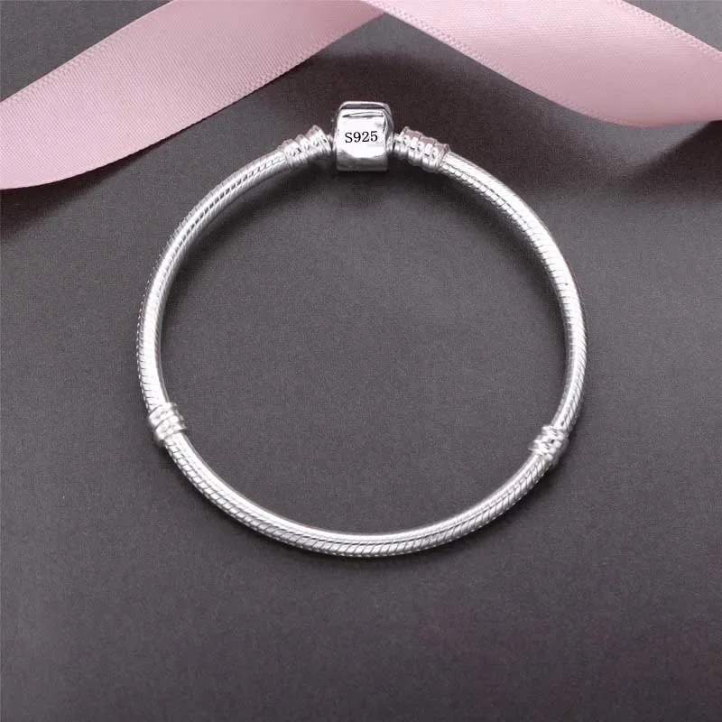 Handmade Original Fine Jewelry 925 Sterling Silver Charm Bracelet Soft Smooth Snake Bone Bracelets for Women - Image 3