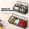 Hanging Storage Basket Kitchen Fruit Vegetable Plates Dishes Tray Non Perforated Grocery Holder Kitchen Wall Mount Storage Rack