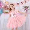 Hello Kitty Girls Summer Dress Cartoon Bow Tutu Dress 3D Butterfly Cute Cotton Party Casual Dress for Baby 2-6 Years