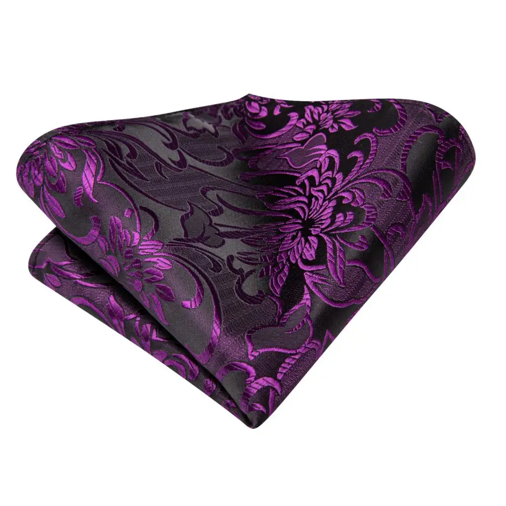 Hi-Tie Paisley Purple Elegant Men Tie Silk Necktie For Men Hankerchief Cufflink Wedding Party Business Fashion Brand Designer - Image 6