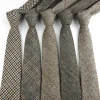High Quality Thick Cashmere Wool Ties For Men Striped Paild Handmade Grey Khaki Neck Tie Formal Business Party Suit Shirt Cravat
