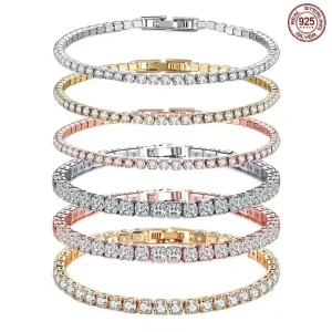 High quality 925 silver tennis bracelet, exquisite hip-hop fashion, original design for men and women, bracelet jewelry gift