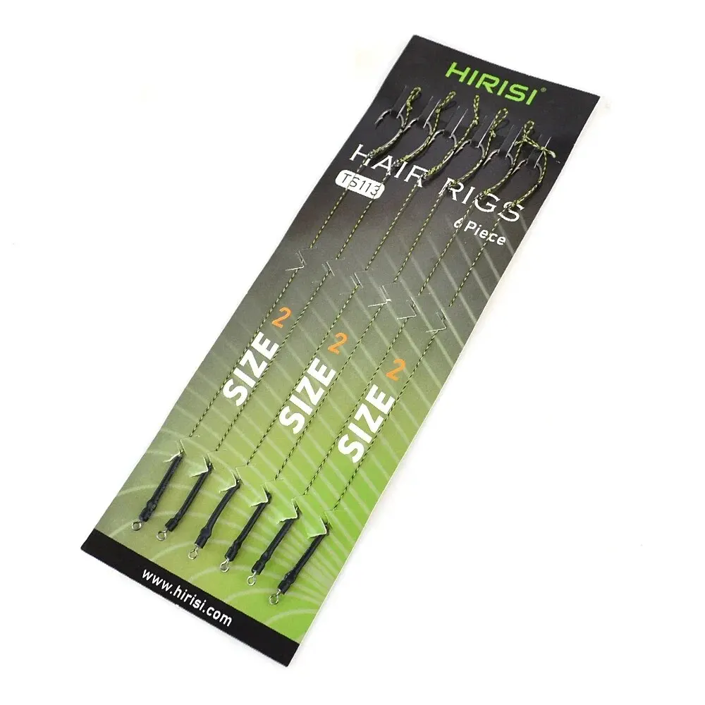 Hirisi 6pcs Carp Fishing Accessories Hair Rig Fishing Hook Set Ready Made Tied Rigging With Fishing Line Boilie Hook TS113 - Image 6