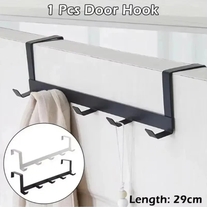 Hooks Over The Door 5 Hooks Home Bathroom Organizer Rack Clothes Coat HatTowel Hanger Bathroom Kitchen Accessories - Image 3
