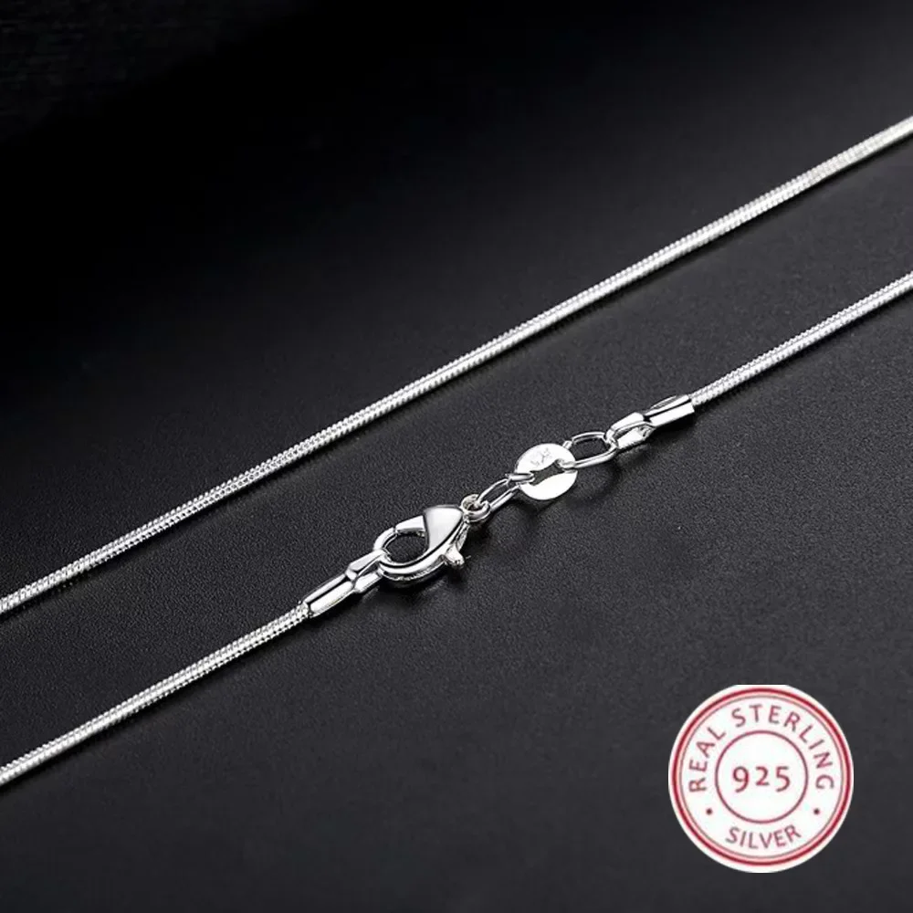Hot 925 Sterling Silver 1mm Snake Necklace Chain 16-30inch High Quality For Woman Men Fashion Wedding Engagement Jewelry