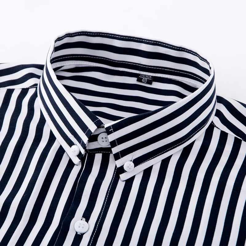 Hot New Men's Formal Shirts Long Sleeve Anti-Wrinkle Office Striped Fashion Business Male Social Plaid Shirt Work Men Clothing - Image 3