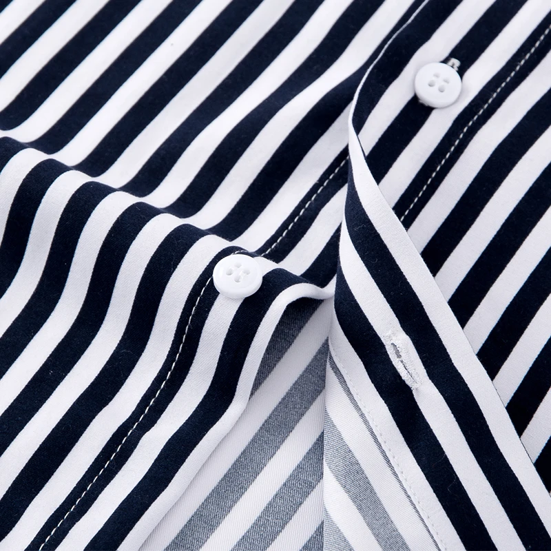 Hot New Men's Formal Shirts Long Sleeve Anti-Wrinkle Office Striped Fashion Business Male Social Plaid Shirt Work Men Clothing - Image 4