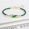 Hot Sale Green Pink Religious St. Jude Leather Rope Braided Jewelry Bracelet Fashion for Man Woman Daily Party Zirconia Jewelry