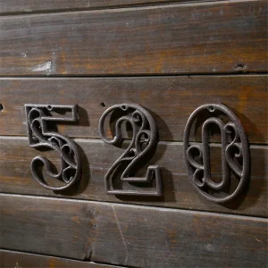 House Number American Style Industrial Cast Iron Door Numbers Address Customized Number For Home Restaurant Wall Living Room