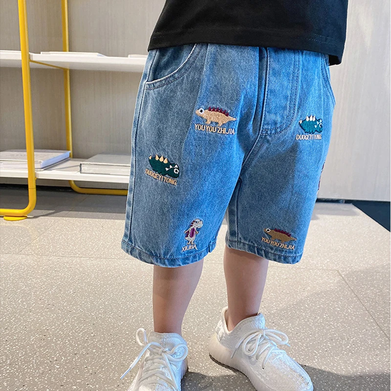 IENENS Baby Boys Shorts Casual Jeans Kids Clothes Summer Beach Short Pants 2-8 Years Clothing Boy's Loose Denim Shorts