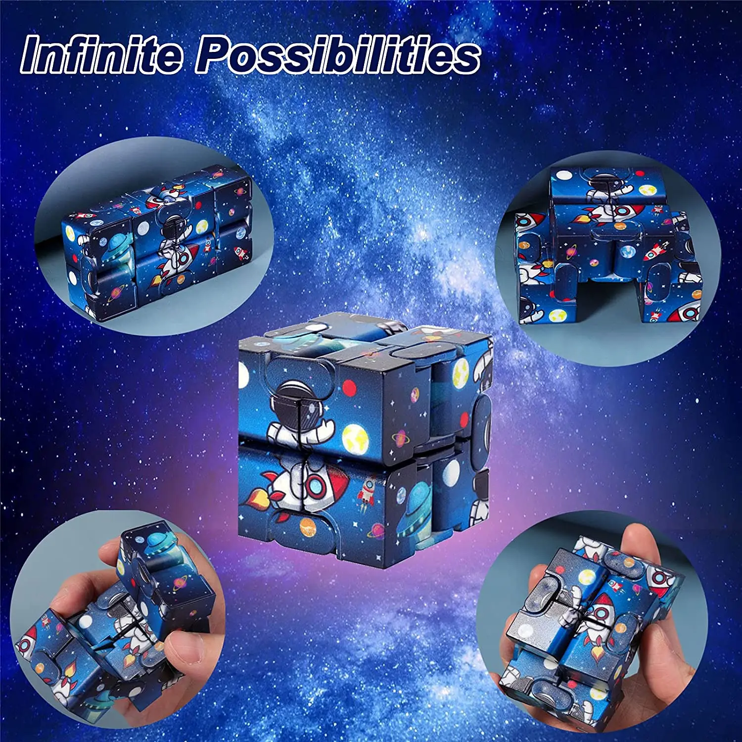 Infinity Magic Cube Starry Sky Square Puzzle Toys Four Corner Maze Toys Children Adult Decompression Relaxing Hand-Held for ADD - Image 2