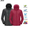 JNLN Men Women Hiking Jacket Unisex Waterproof Quick Dry Camping Windbreaker Outdoor Trekking Climbing Rain Coat Anti UV Clothes