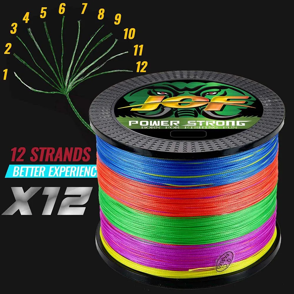JOF 12 Strands Fishing Line 500M/100M/300/1000M Braided PE Strong Wire Multifilament Durable Sea Saltwater Japan Wire - Image 5