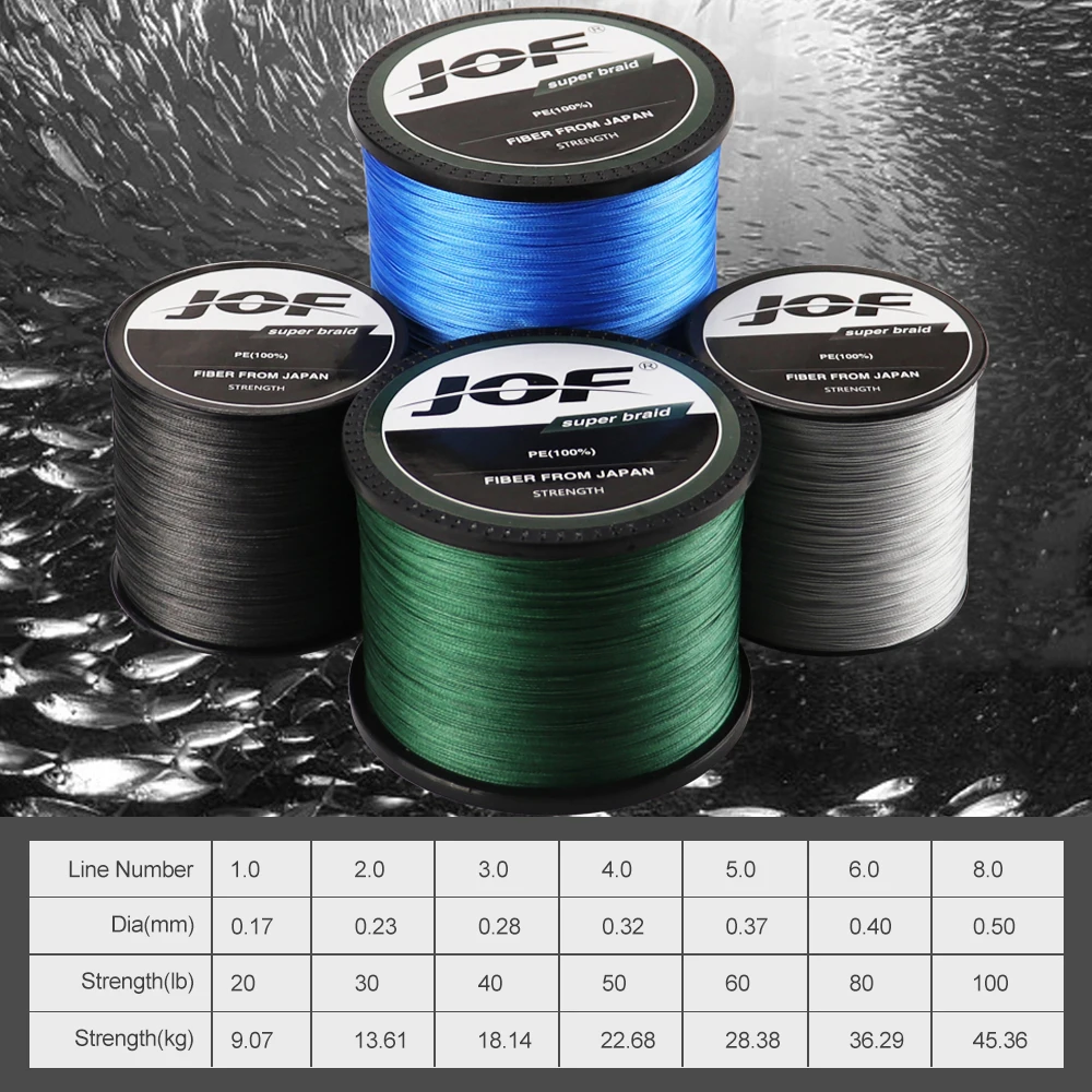 JOF 8 Strands Abrasion Resistant Braided Fishing Line PE Super Strong Anti-bite Line, Fishing Accessories For Freshwater 3000M - Image 5
