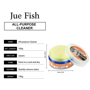 JUE-FISH Multifunction Cleaner 160g Household All-Purpose Cleaning Agent Powerful Remove Stubborn Stains Rust Grease Cleanser