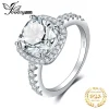 JewelryPalace 925 Sterling Silver Wedding Engagement Ring for Women 3ct Halo Princess cut Simulated Diamond AAAAA CZ Bridal Ring
