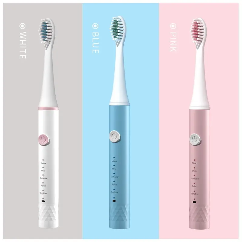 Jianpai Adult Blue Pink Sonic Electric Toothbrush Adult 5-gear Mode USB Charging IPX7 Waterproof Sonic Electric Toothbrush - Image 3