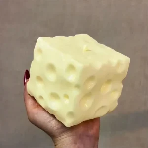 *-*Jumbo Cheese Cube Stress Ball Big Cheese Shapeable Squeeze Ball Non-Bounce Fidget Toy ASMR Sensory Anti-Stress Festival Gift