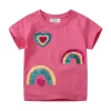 Jumping Meters 2-7T Rainbow New Designs Girls T Shirts Summer Children's Clothes Short Sleeve Kids Tees Tops Baby Costume Shirt