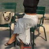 KONDALA Casual Polka Dot Print Women Long Skirts Elastic Staight Satin Skirts Fashion 2026 Spring Summer Y2K Girl Beach Skirts