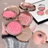Kakashow Embossed Rose Blush, Pearlescent Shimmer for Brightening, Multi-Use Highlighter Eyeshadow, Natural Color Payoff, Easily Creates a Mood-Enhancing Makeup Look.