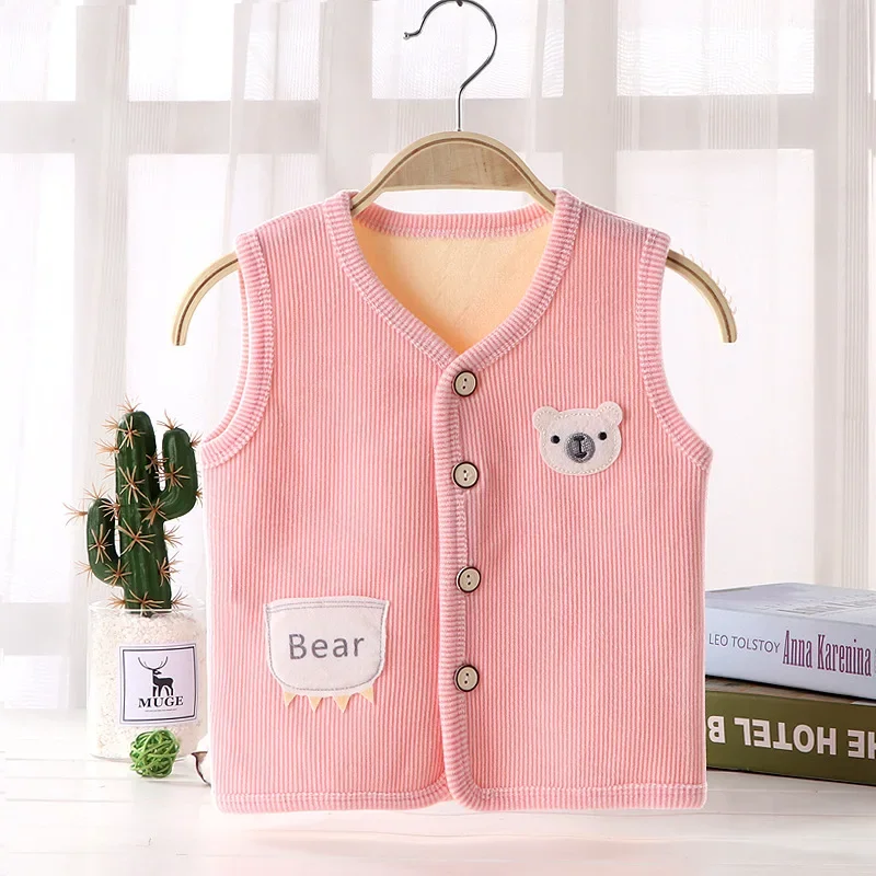 Kids Clothes Waistcoat Children's Vest Boy Girl Thicken Velvet lining Keep Warm Jackets Vest Children's Clothing Autumn Winter - Image 4