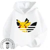 Kids Cute Pikachu Hoodie 3-14Y Boys Girls Autumn Winter Kawaii Fashion Street Cartoon Outdoor Casual