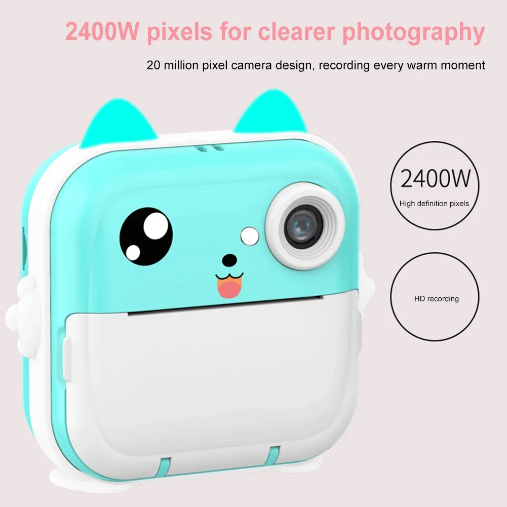 Kids Instant Print Camera Mini Thermal Printer 2.4Inch IPS Screen 2400W HD Video Photo Digital Camera Birthday Gifts Boys Girls - Image 2