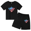 Kids Summer Casual WWE Cody Rhodes Breathable Tees+Pants 2pcs Sportsuits 2-13 Years Boys Girls Streetwear Outfits Children Sets