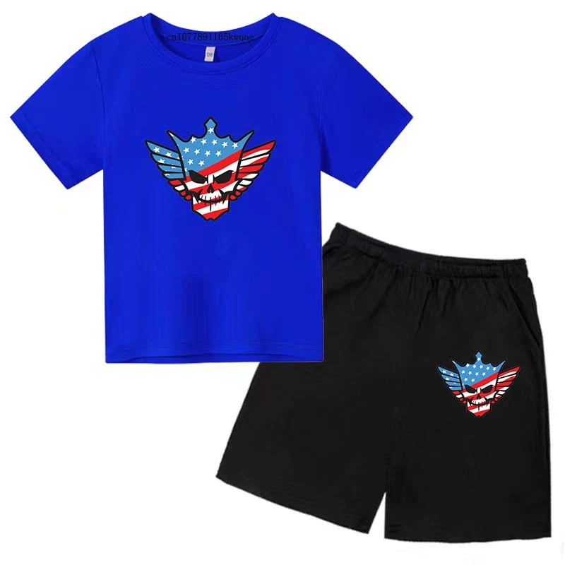 Kids Summer Casual WWE Cody Rhodes Breathable Tees+Pants 2pcs Sportsuits 2-13 Years Boys Girls Streetwear Outfits Children Sets - Image 4