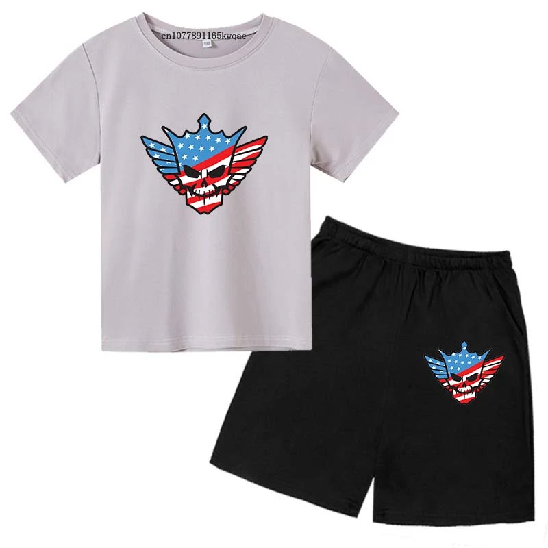 Kids Summer Casual WWE Cody Rhodes Breathable Tees+Pants 2pcs Sportsuits 2-13 Years Boys Girls Streetwear Outfits Children Sets - Image 5
