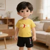 Kids Trendy Simple Letter Print Summer Fashion Breathable Tees+Shorts 2pcs Sportsuits 4-13 Years Boys Girls Outfits Clothes Sets