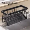 Kitchen Shelf Rag Storage Drainage Shelf No-Punch Storage Rack Home Spice Rack Sink Tap Sink Drainage Rack Kitchen Accessories