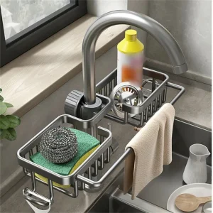 Kitchen Sink Drain Rack Sponge Storage Flexible Faucet Holder Soap Drainer Towel Rack Shelf Organizer Kitchen Accessories