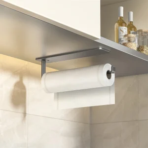 Kitchen Tissue Rack Without Punching Cabinet Rack With Cling Film Bag Storage Cloth Rack Wall Mounted Tissue Rack Kitchen Storag