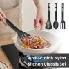 Kitchen Utensils Set Nylon Kitchen Utensils Set Non Stick Spatulas Comfortable Handle Cookware Accessories For Camping Hiking