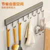 Kitchen hook rack non-perforated wall mounted rack bathroom space aluminum hook multi-function storage row hook
