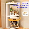 Kitchen triangular rotating shelf wall-mounted storage rack360°Rotating spice rack, corner storage rack, bottle and jar organize