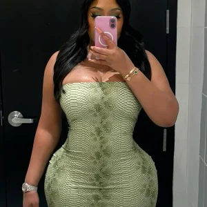 Kliou Serpentine Print Mini Dress Woman Sexy Wrap Chest Backless Skinny Peach Hip Hot Girls Midnight Club Party Coquette Bodycon