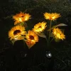 LED Solar Sunflowers Rose Flower Light Home Decorative Flower Lights Garden Decoration Lawn Lamp Waterproof Landscape Rose Light